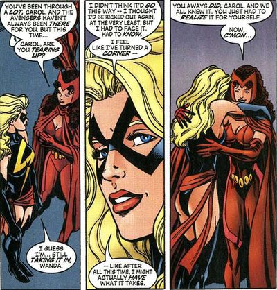 Captain Marvel and Scarlet Witch, via MarvelComicTumblr, http://marvel-comic.tumblr.com/page/4