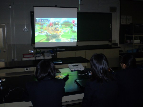 Students playing Mario Party