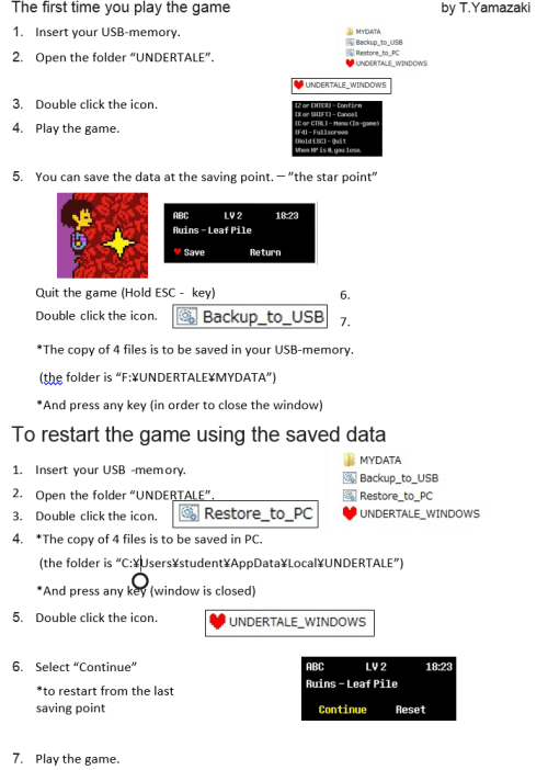 English installation instructions for Undertale