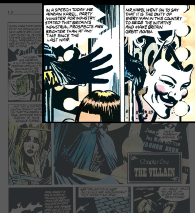Frame from Alan Moore's V for Vendetta