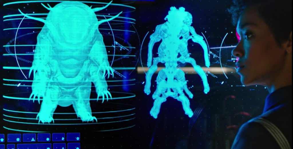 Burnham confronts the tardigrade "Ripper"